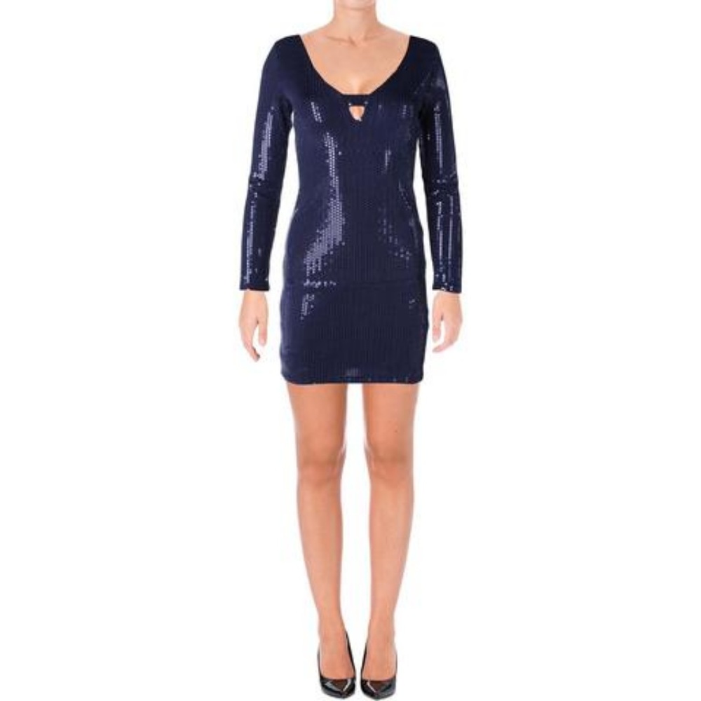NWT Aqua Navy Sequin Dress